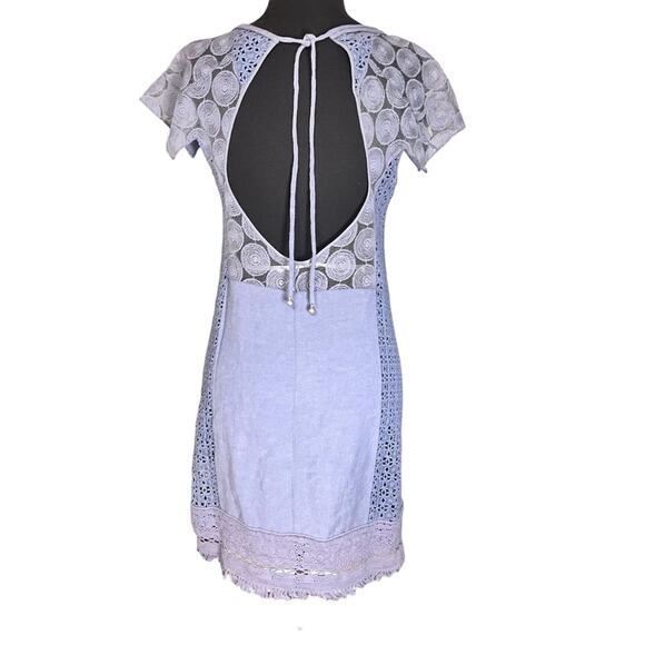 Y2K Vivienne Tam Runway Lace Cutout Sheer Panel Dress 4 Boho Coquette Romantic - Picture 5 of 12